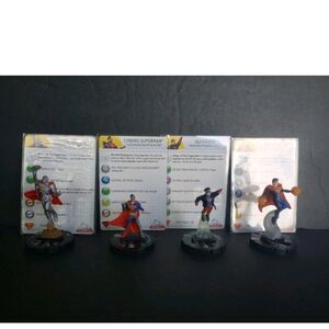 Hero Clix Reign Of Superman Lot Of 4 Eradicater ,Superboy , Cyborg & Steel